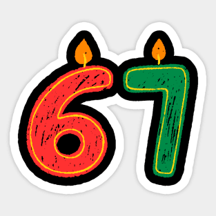 New Year's Eve 67 Candles Sticker